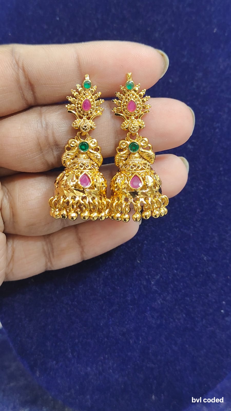 Traditional South Indian Panchaloham Jhumka Earrings