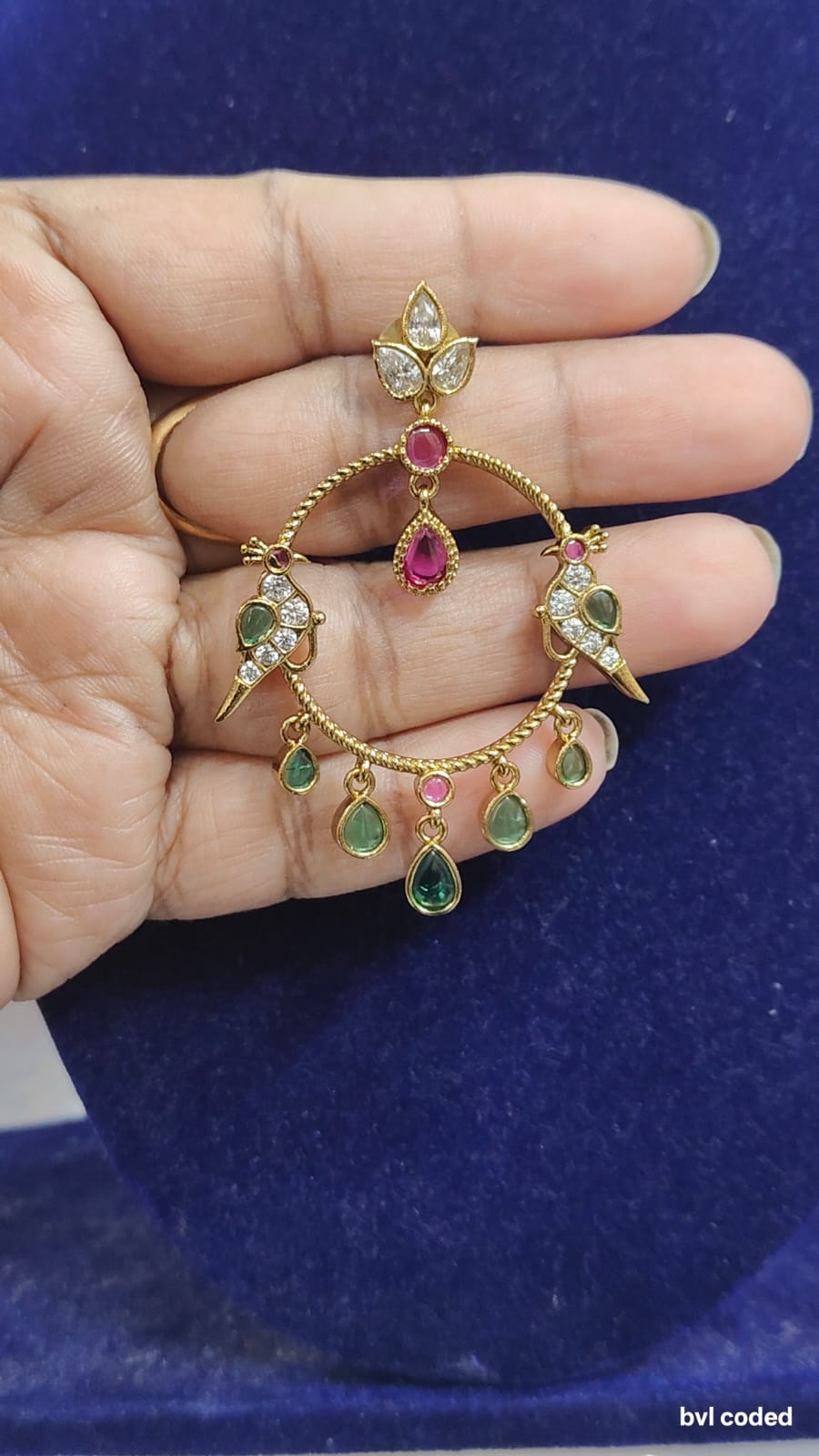 Peacock Chandbali Earrings