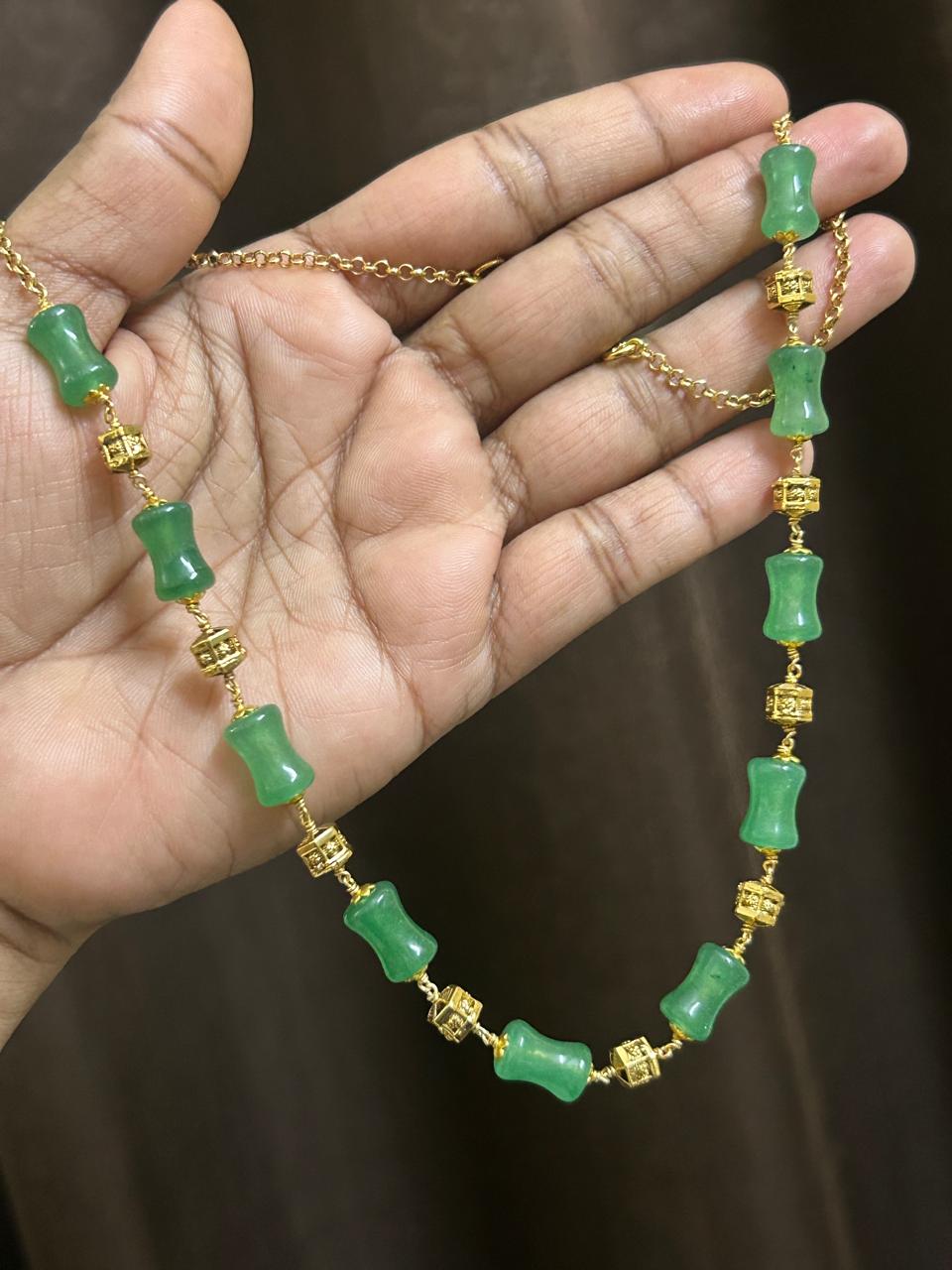 Green Jade Monalisa Daily-Wear Chain (Handmade)