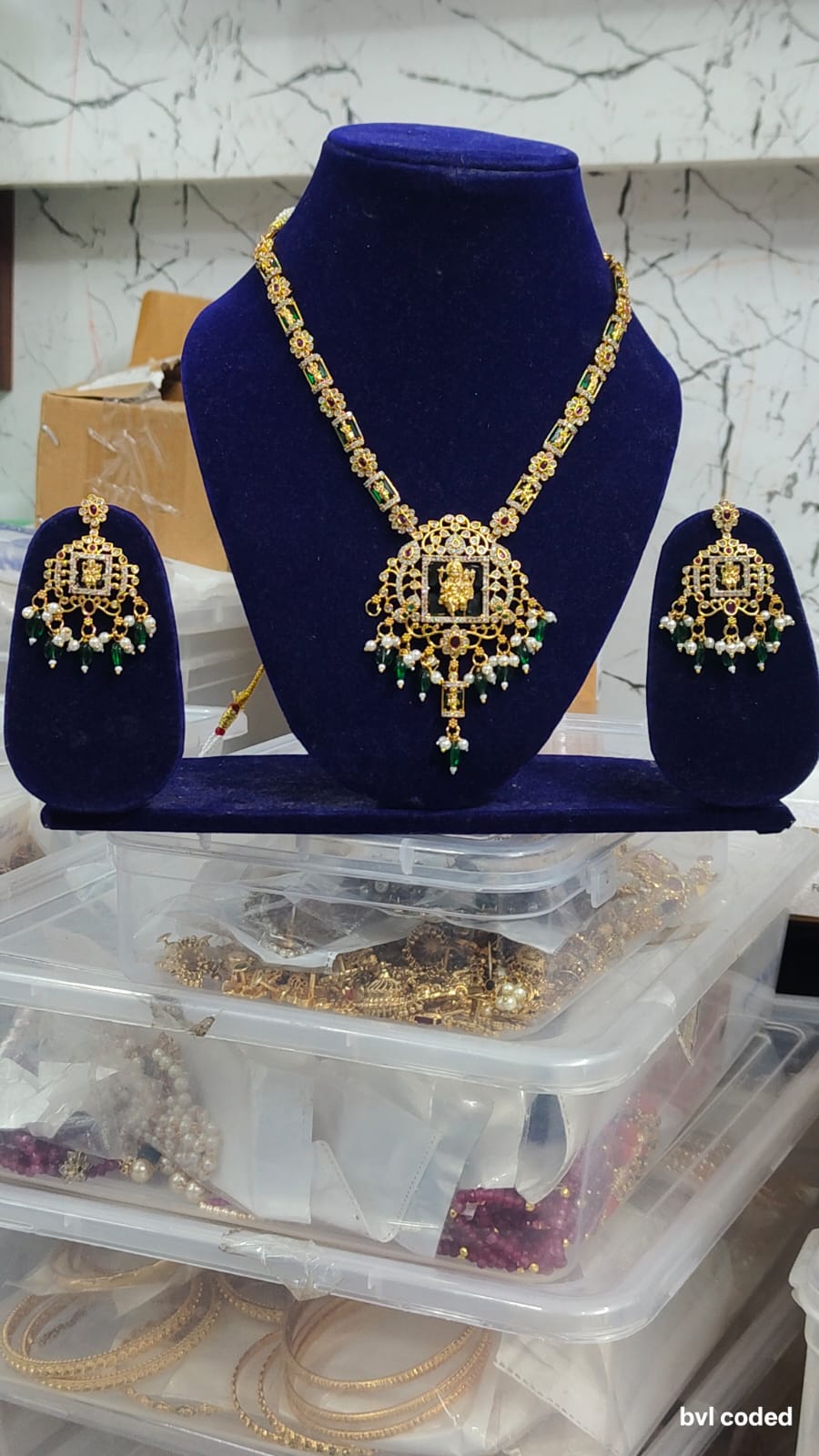Temple Jewelry Lakshmi Pendant Set